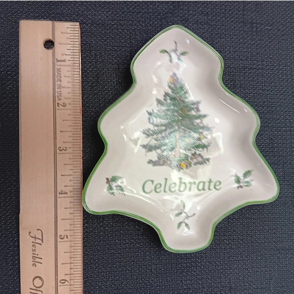 Spode Christmas Tree Celebrate Trinket Dish S3324-A7 Holiday Candy Bowl 6 inch